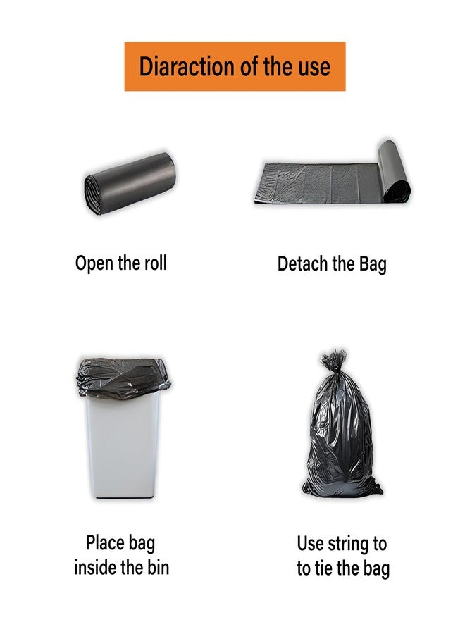 XOPY Premium Eco-Friendly Garbage Bag | 19 X 21 Inches Medium Size Dustbin Bag | Pack of 3 Rolls (90 Trash Bags) | Black Colour Waste Bag For Everyday Use | Bin Bag For Dry & Wet Waste | Pouch Packing - Image 3